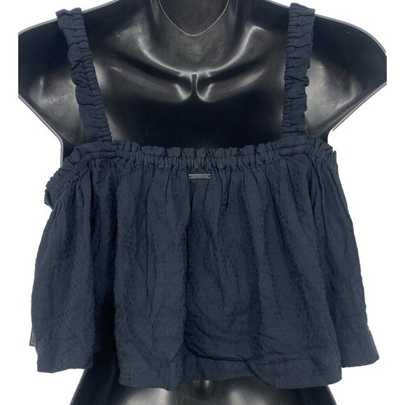 Volcom Women Extra Small Black Flowy Tank Top Ruffle Straps Kabloom Cami New - Picture 7 of 10